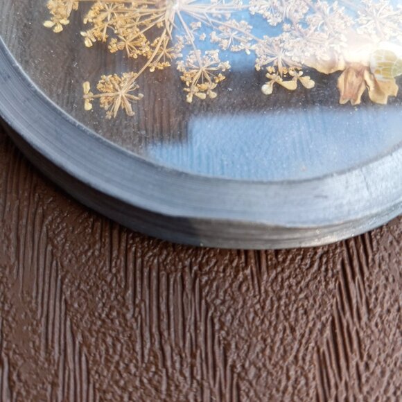 Vintage Dried Pressed Flowers Wall Art Oval Glass Framed - Picture 9 of 13